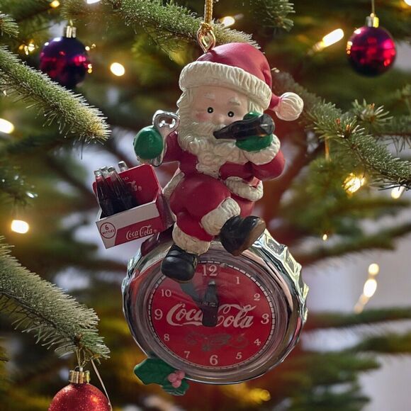 Vintage COCA COLA Ornament TIME FOR REFRESHMENT Santa Drinking Coke 1993 ENESCO - Picture 1 of 9